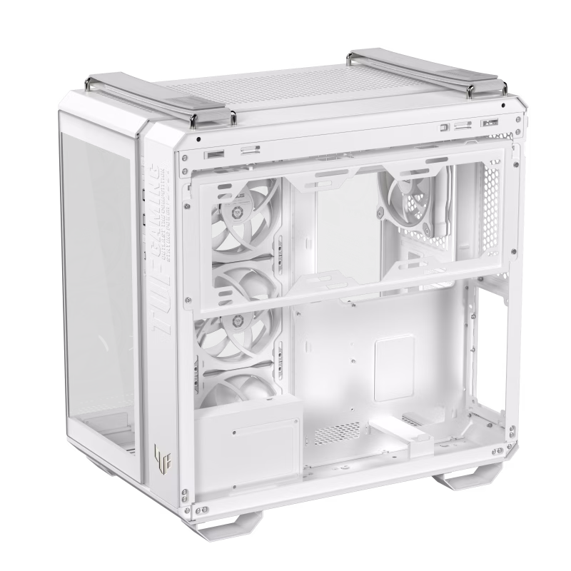ASUS TUF Gaming GT502 Horizon ATX Mid-Tower Gaming Case, Panoramic Design, Dual-Chamber, Motherboard Support Upto ATX, Tool-Free Side Panels, USB 10 Gbps Type-C Front Panel, White | 90DC0093-B19010 thumbnail 7