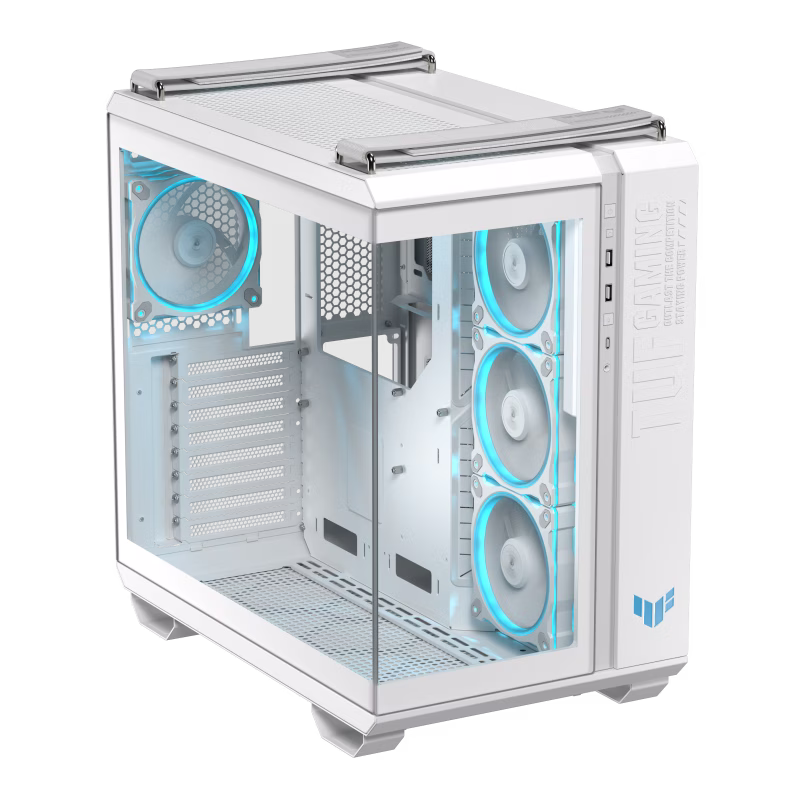 ASUS TUF Gaming GT502 Horizon ATX Mid-Tower Gaming Case, Panoramic Design, Dual-Chamber, Motherboard Support Upto ATX, Tool-Free Side Panels, USB 10 Gbps Type-C Front Panel, White | 90DC0093-B19010 thumbnail 3