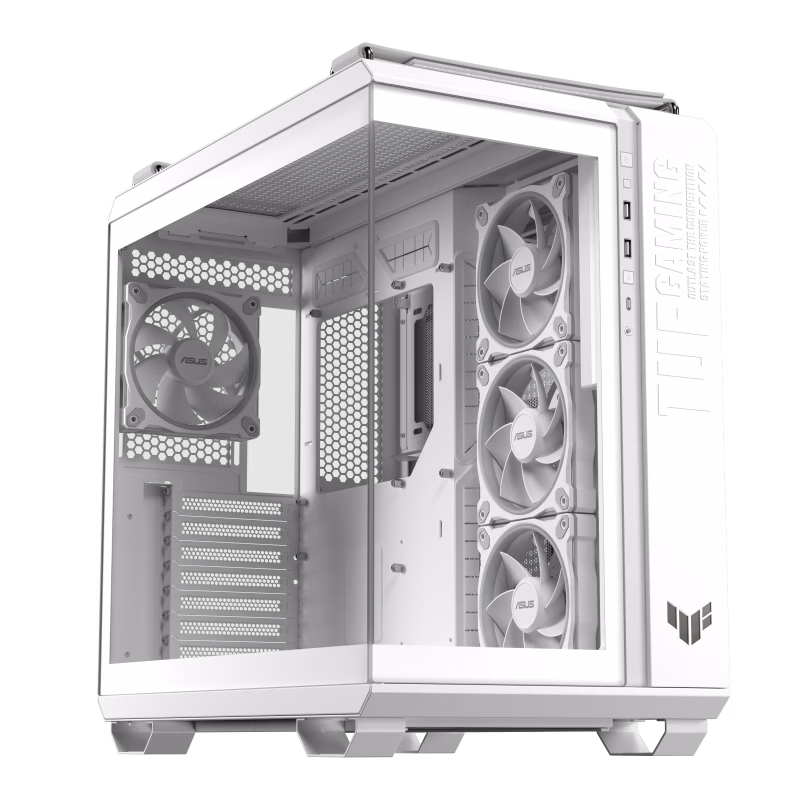 ASUS TUF Gaming GT502 Horizon ATX Mid-Tower Gaming Case, Panoramic Design, Dual-Chamber, Motherboard Support Upto ATX, Tool-Free Side Panels, USB 10 Gbps Type-C Front Panel, White | 90DC0093-B19010 thumbnail 2