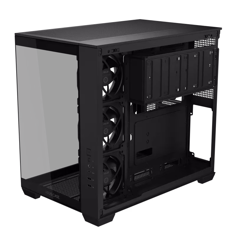 ASUS A32 PLUS Mid-tower ATX Black Case, Panoramic Design, Tempered Glass, 4x Pre-installed ARGB Fans, Supports ATX Motherboard, Up to 360 mm Radiator, Up to 420 mm Graphic Card, Up to 10x 120mm Fans, USB 10Gbps Type-C | 90DC00S0-B19000 thumbnail 9