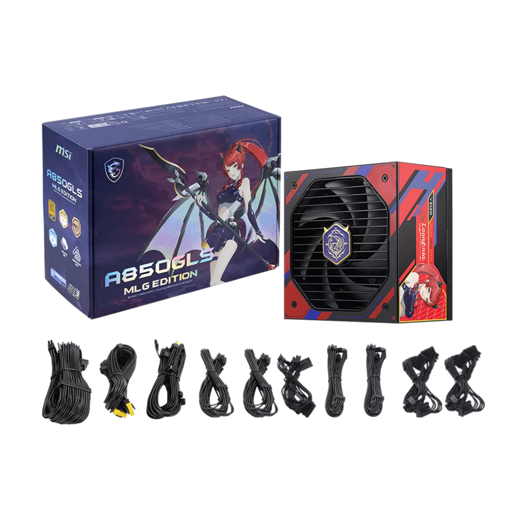 MSI A850GLS MLG Edition, Fully Modular Compact Gaming 850W Power Supply, 80+ Gold, ATX 3.1 & PCIe 5.1 Ready, Native Dual-Color 12V-2x6 Cable, Low-Noise, Embossed Jacket Cables, 10 Year Warranty thumbnail 2