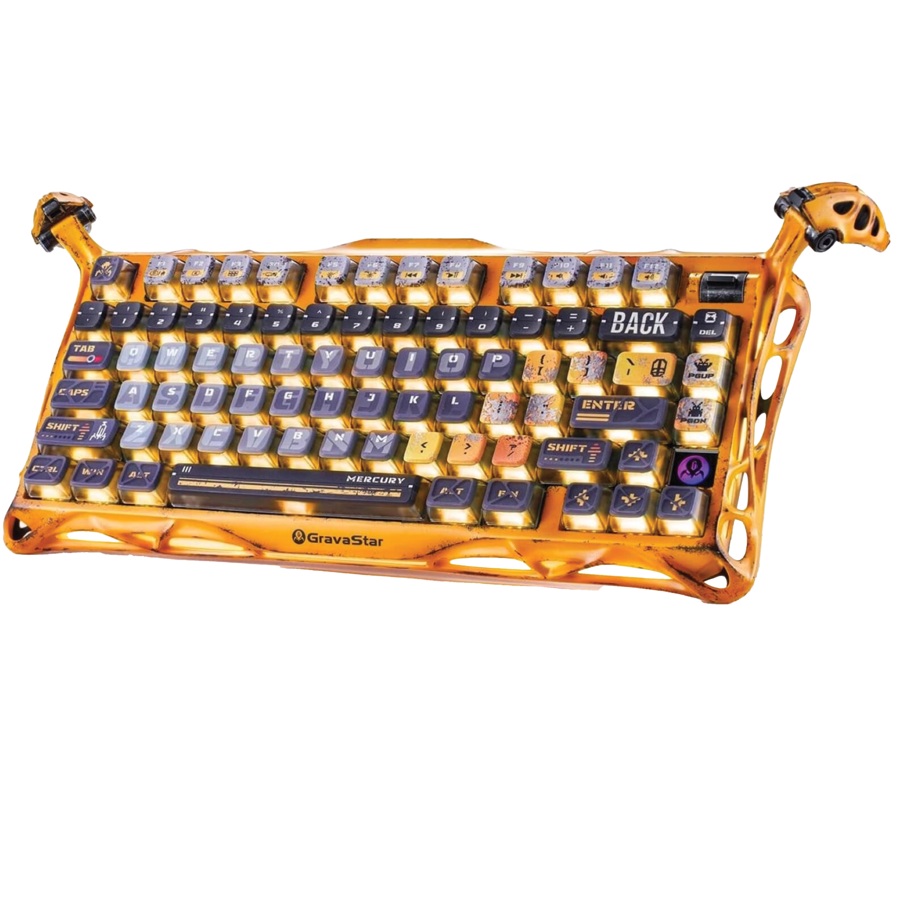 GravaStar Mercury K1 Pro & Mercury X Special Edition Gaming Set, Battle-Worn Yellow Aluminum 75% Mechanical Keyboard & Tri-Mode Wireless Mouse thumbnail 2