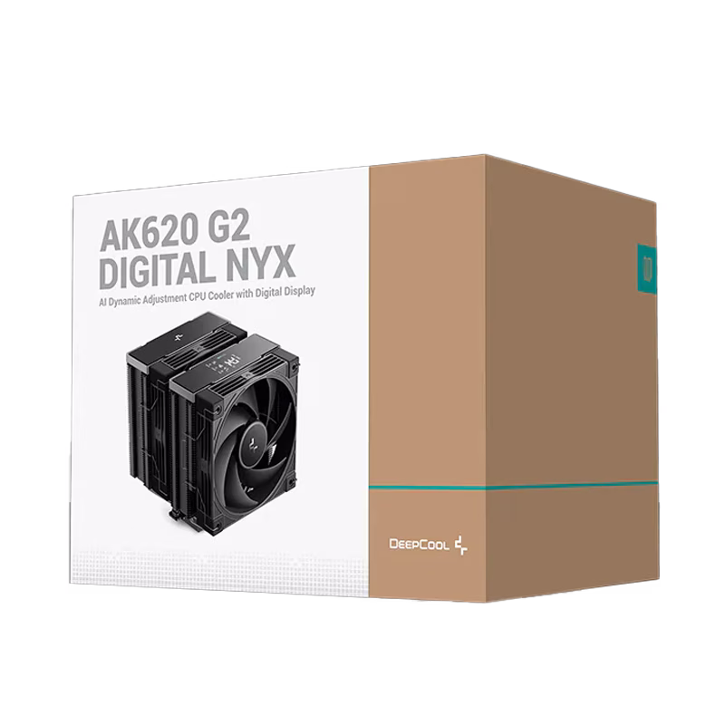 DeepCool AK620 G2 DIGITAL NYX CPU Air Cooler, Dual Tower, 6 Heat Pipes, 260W TDP, Real-Time Temp Display, 159mm Height | R-AK620G2-BKNNMN-GJD-1 thumbnail 2
