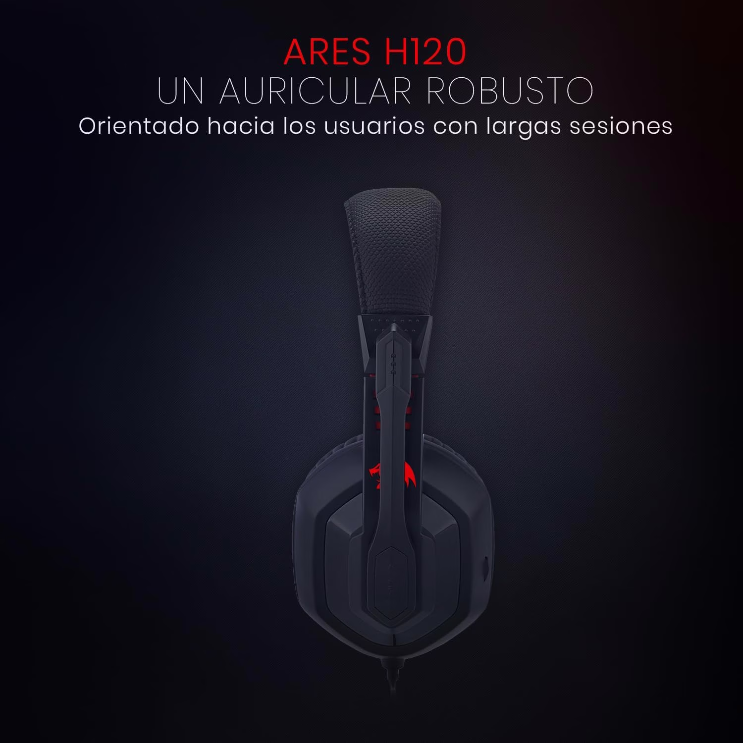 Redragon ARES H120 Gaming Headset, Stereo 3.5mm Jack, Noise-Reducing Over-Ear Cushions, 40mm Drivers, 2m Cable thumbnail 3
