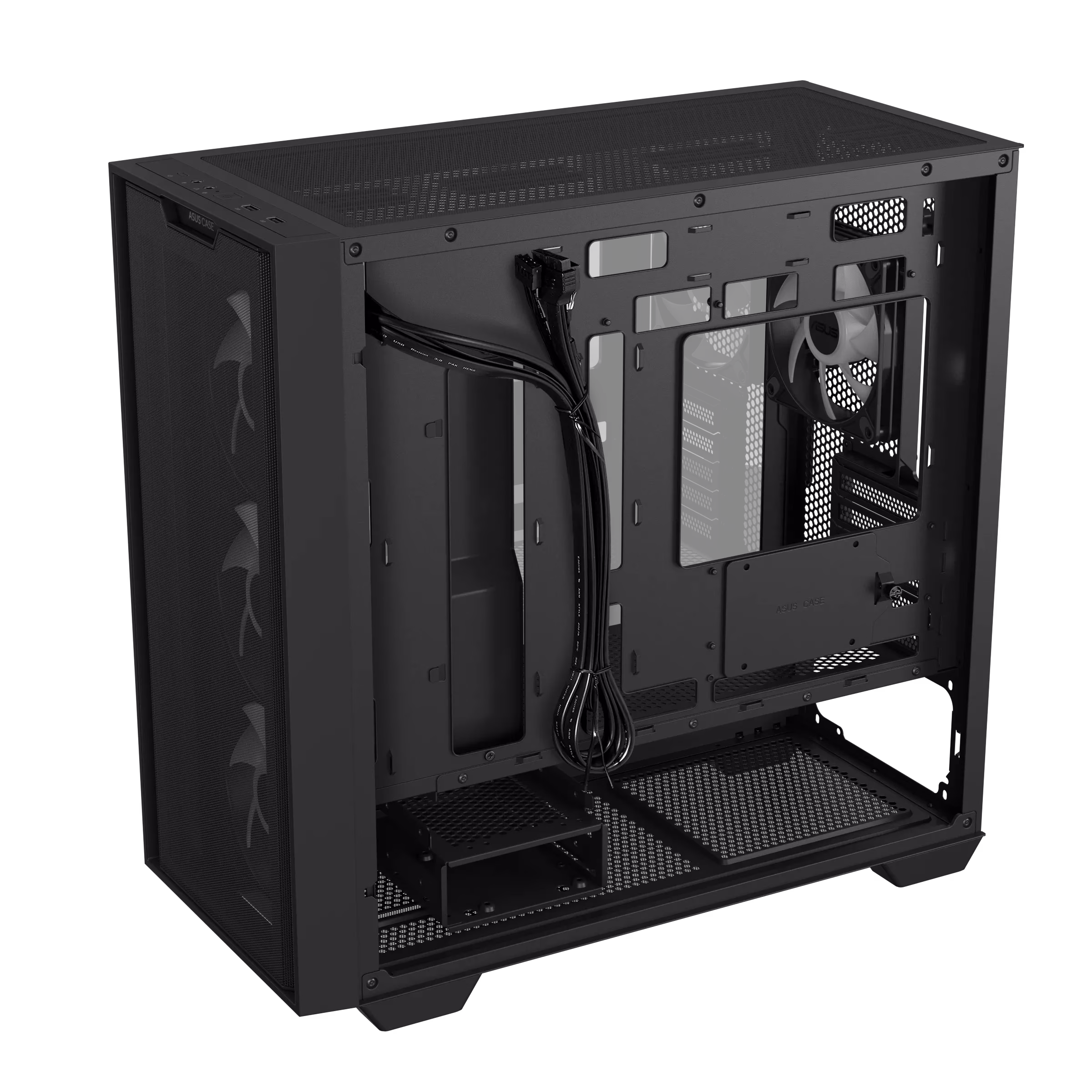 ASUS A21 PLUS microATX Computer Case, 4x pre-installed ARGB fan, Supports Hidden-connector MoBo, 360mm radiators & 380mm Graphics cards | 90DC00H0-B19010 thumbnail 5