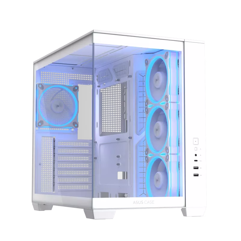 ASUS A32 PLUS Mid-tower ATX White Case, Panoramic Design, Tempered Glass, 4x Pre-installed ARGB Fans, Supports ATX Motherboard, Up to 360 mm Radiator, Up to 420 mm Graphic Card, Up to 10x 120mm Fans, USB 10Gbps Type-C | 90DC00S3-B19000 – Buy Online