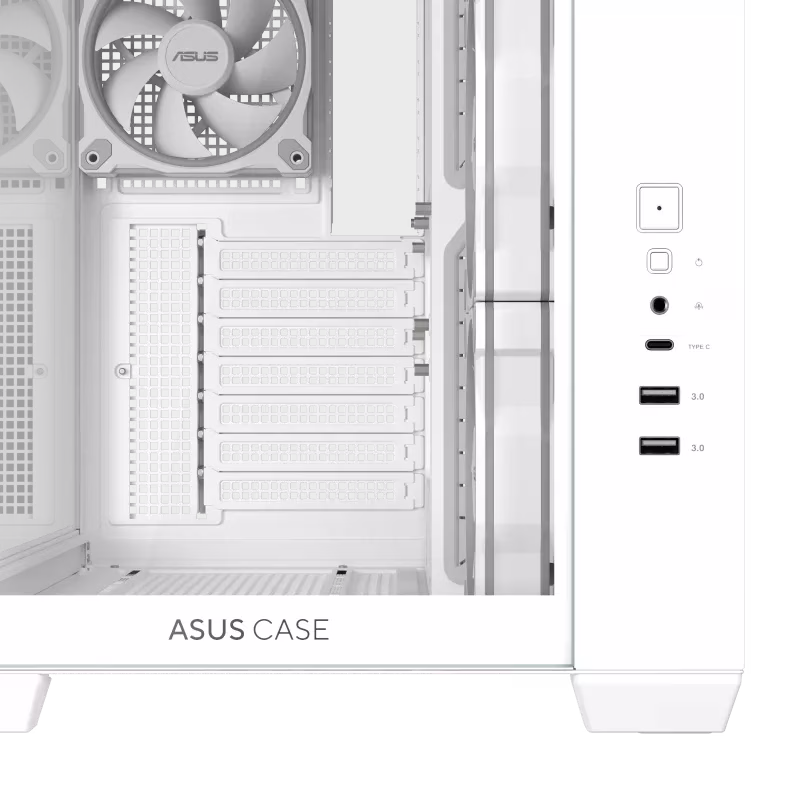 ASUS A32 PLUS Mid-tower ATX White Case, Panoramic Design, Tempered Glass, 4x Pre-installed ARGB Fans, Supports ATX Motherboard, Up to 360 mm Radiator, Up to 420 mm Graphic Card, Up to 10x 120mm Fans, USB 10Gbps Type-C | 90DC00S3-B19000 thumbnail 13