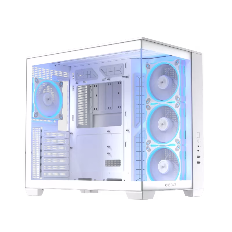 ASUS A32 PLUS Mid-tower ATX White Case, Panoramic Design, Tempered Glass, 4x Pre-installed ARGB Fans, Supports ATX Motherboard, Up to 360 mm Radiator, Up to 420 mm Graphic Card, Up to 10x 120mm Fans, USB 10Gbps Type-C | 90DC00S3-B19000 thumbnail 2