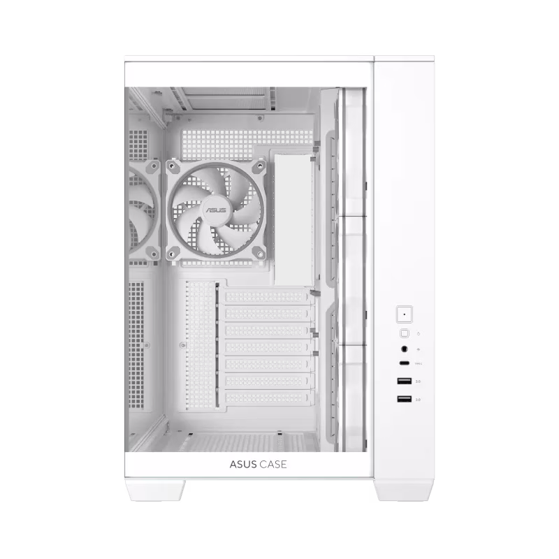ASUS A32 PLUS Mid-tower ATX White Case, Panoramic Design, Tempered Glass, 4x Pre-installed ARGB Fans, Supports ATX Motherboard, Up to 360 mm Radiator, Up to 420 mm Graphic Card, Up to 10x 120mm Fans, USB 10Gbps Type-C | 90DC00S3-B19000 thumbnail 4