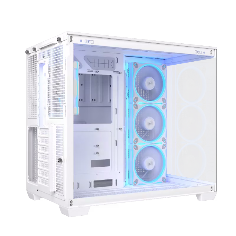ASUS A32 PLUS Mid-tower ATX White Case, Panoramic Design, Tempered Glass, 4x Pre-installed ARGB Fans, Supports ATX Motherboard, Up to 360 mm Radiator, Up to 420 mm Graphic Card, Up to 10x 120mm Fans, USB 10Gbps Type-C | 90DC00S3-B19000 thumbnail 9