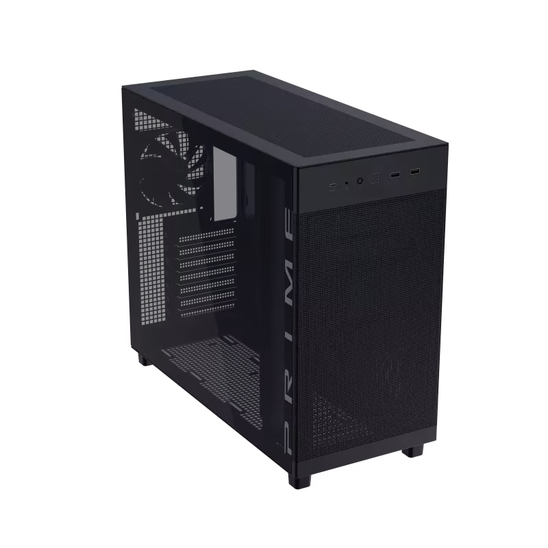ASUS Prime AP303 Tempered Glass Edition, The Ultimate Compact 45-Liter ATX Gaming Chassis, Supporting 360mm GPUs and Radiators, Full-Size ATX PSUs, Front Panel USB Type-C Connectivity, AP303/BK/TG, Black | 90DC00V0-B39010 thumbnail 3