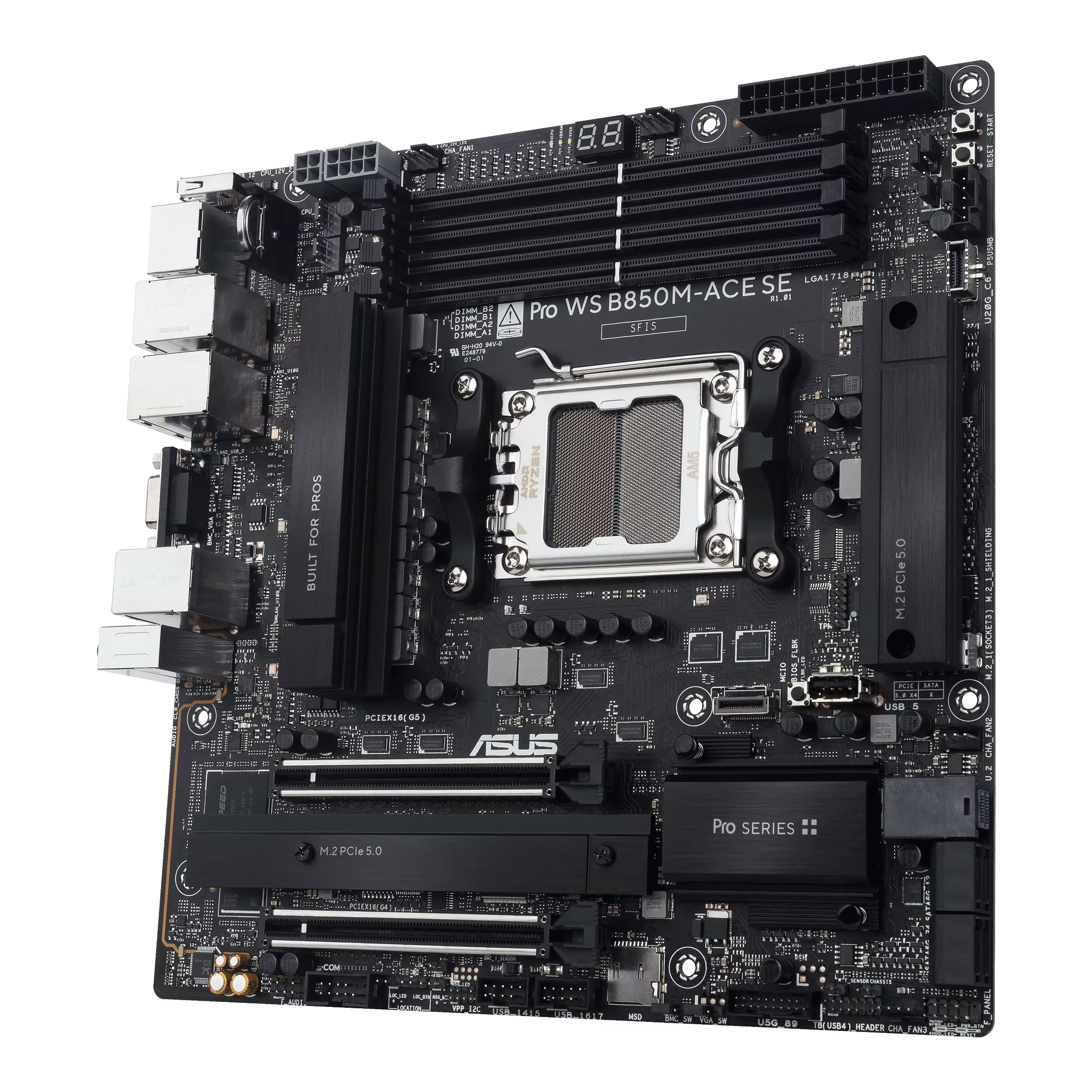 ASUS Pro WS B850M-ACE SE Workstation Motherboard, AMD AM5, DDR5, PCIe 5.0, 10Gb LAN, IPMI | 90MB1MN0-M0EAY0 thumbnail 5
