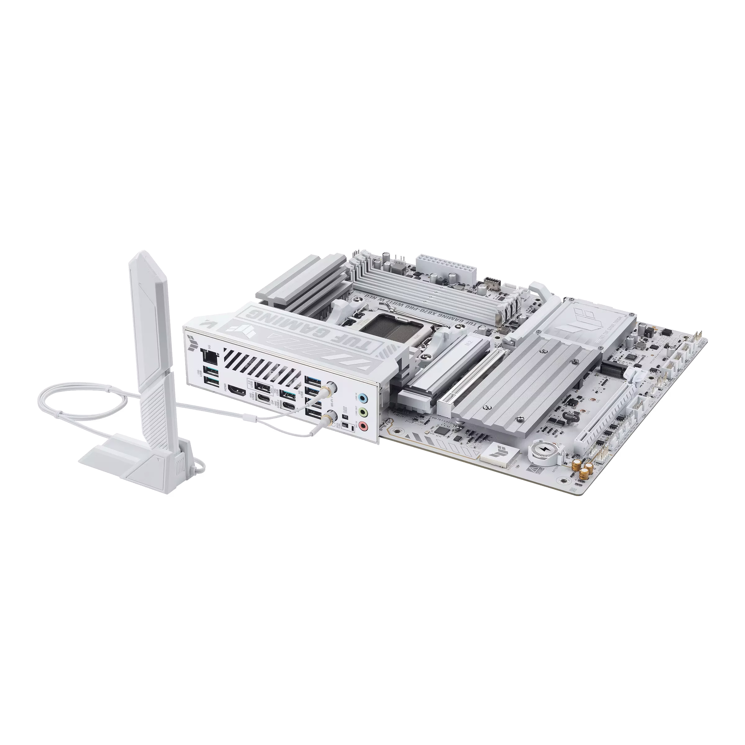 ASUS TUF GAMING X870-PRO WIFI7 W NEO AMD White AM5 Motherboard, 4x DIMM slots, max. 256GB, DDR5, 4x M.2 slots, Ryzen 9000 Ready, USB4®, NitroPath DRAM, 5Gb LAN, AI Solutions | 90MB1NY0-M0EAY0 thumbnail 6