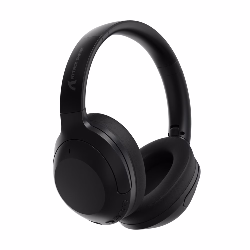 ATTACK SHARK G300 ANC Wireless Headphones, Active Noise Cancelling, Foldable Ultra-Light Design, 40mm Neodymium Drivers, & Dual-Mode Connectivity, Black | G300 – Buy Online