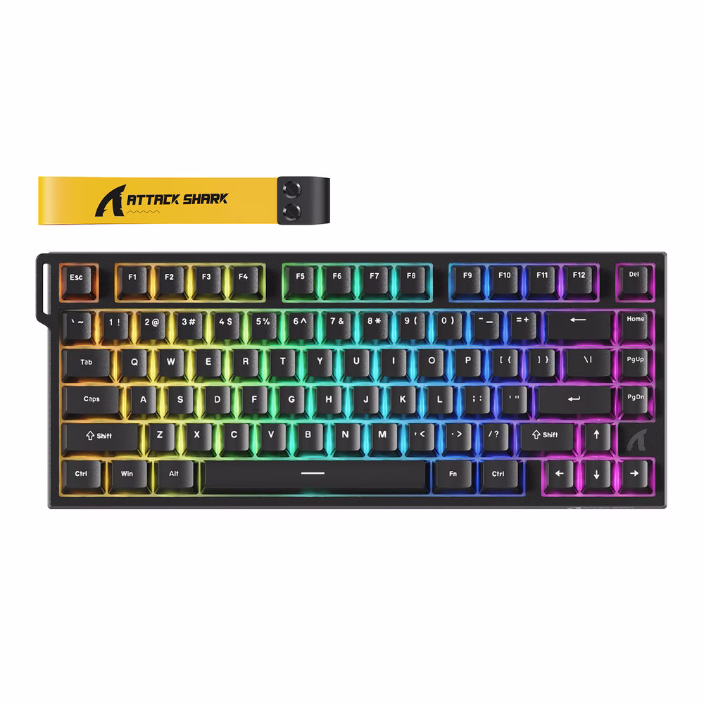 ATTACK SHARK R82 HE Magnetic Switch Gaming Keyboard, 75% Wired, 8KHz Polling, 0.005mm Rapid Trigger Accuracy, & Snap Tap Support, Black | R82 HE image