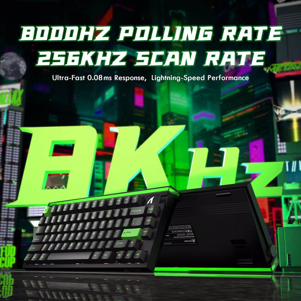 ATTACK SHARK R85 HE Magnetic Switch Gaming Keyboard, 75% Wired, 8KHz Polling, 0.005mm Rapid Trigger Accuracy, & Custom RGB Lightbox, Black | R85 HE thumbnail 5