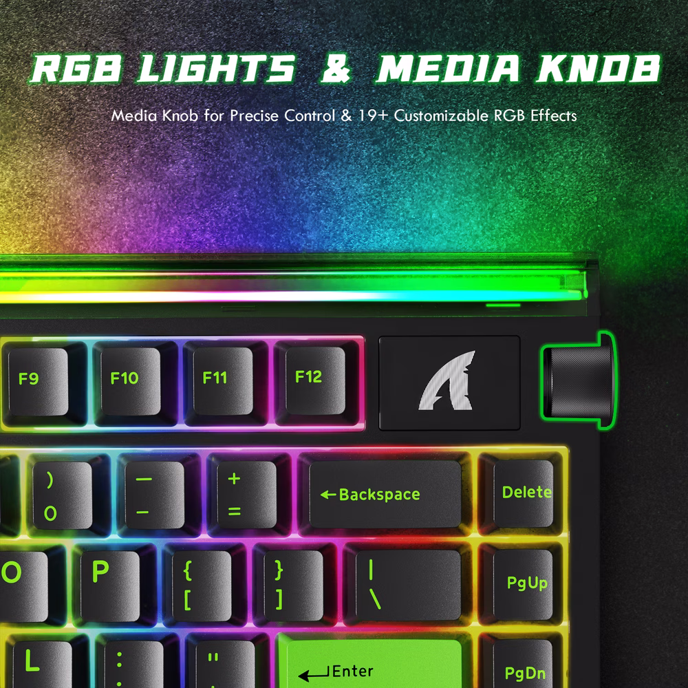 ATTACK SHARK R85 HE Magnetic Switch Gaming Keyboard, 75% Wired, 8KHz Polling, 0.005mm Rapid Trigger Accuracy, & Custom RGB Lightbox, Black | R85 HE thumbnail 2