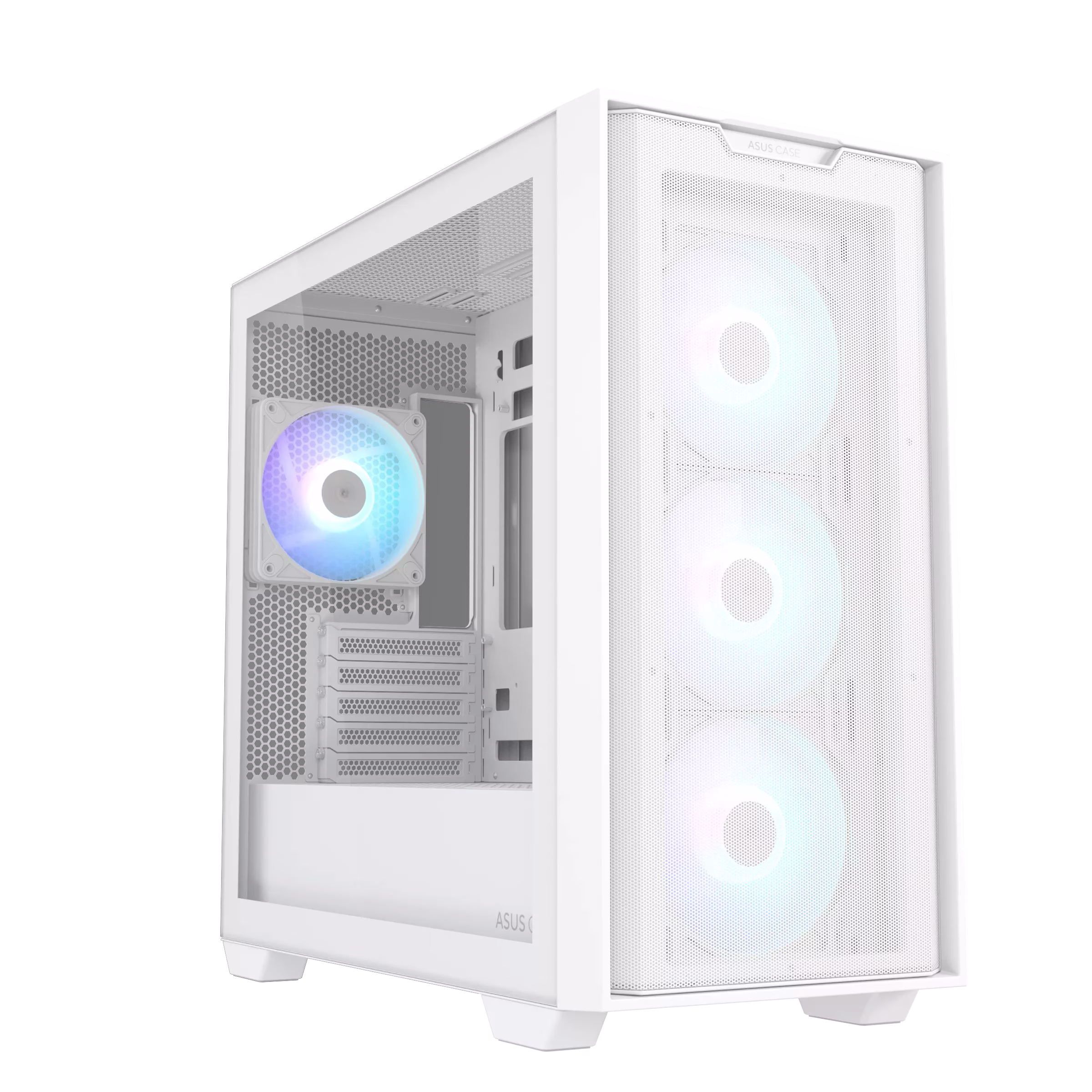 ASUS A21 PLUS microATX White Computer Case, 4x pre-installed ARGB fan, Supports Hidden-connector MoBo, 360mm radiators & 380mm Graphics cards | 90DC00H3-B19000 – Buy Online