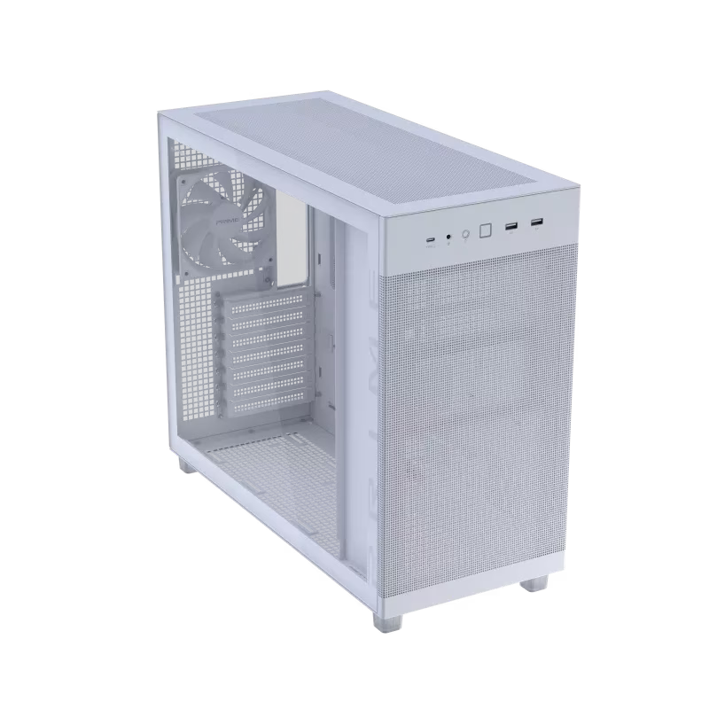 ASUS Prime AP303 - Tempered Glass Panel Compact 44-liter ATX White Gaming Case, Graphics cards up to 360mm, 360mm radiators, ATX PSUs, Front Panel USB Type-C Support | 90DC00V0-B39010 thumbnail 5