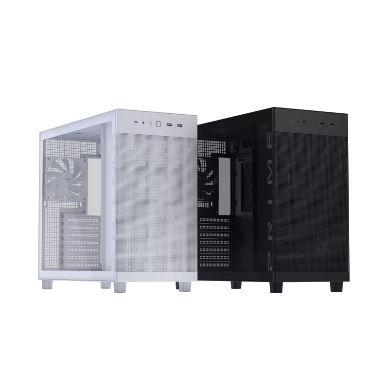 ASUS Prime AP303 - Tempered Glass Panel Compact 44-liter ATX White Gaming Case, Graphics cards up to 360mm, 360mm radiators, ATX PSUs, Front Panel USB Type-C Support | 90DC00V0-B39010 thumbnail 8