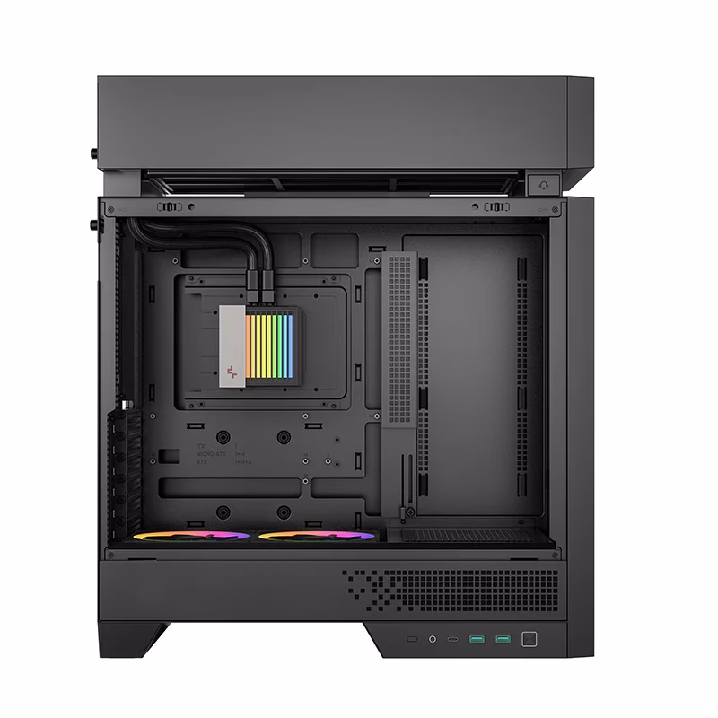 DeepCool CL6600 ATX Computer Case (Black), HyperSplit Dual-Chamber Design, Pre-Installed 360mm ARGB AIO Liquid Cooler, Back Connector MB Support | R-CL6600-BKNNA0-G-1 thumbnail 3