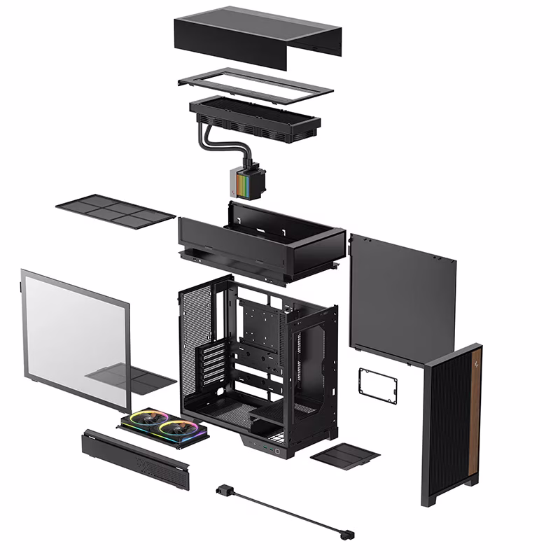 DeepCool CL6600 ATX Computer Case (Black), HyperSplit Dual-Chamber Design, Pre-Installed 360mm ARGB AIO Liquid Cooler, Back Connector MB Support | R-CL6600-BKNNA0-G-1 thumbnail 5