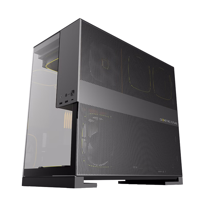 Geometric Future Model 5 Glass Tower Case, Supports 420mm Radiator, E-ATX Motherboards, 5 Preinstalled Fans | GEO-M5F-BG thumbnail 4
