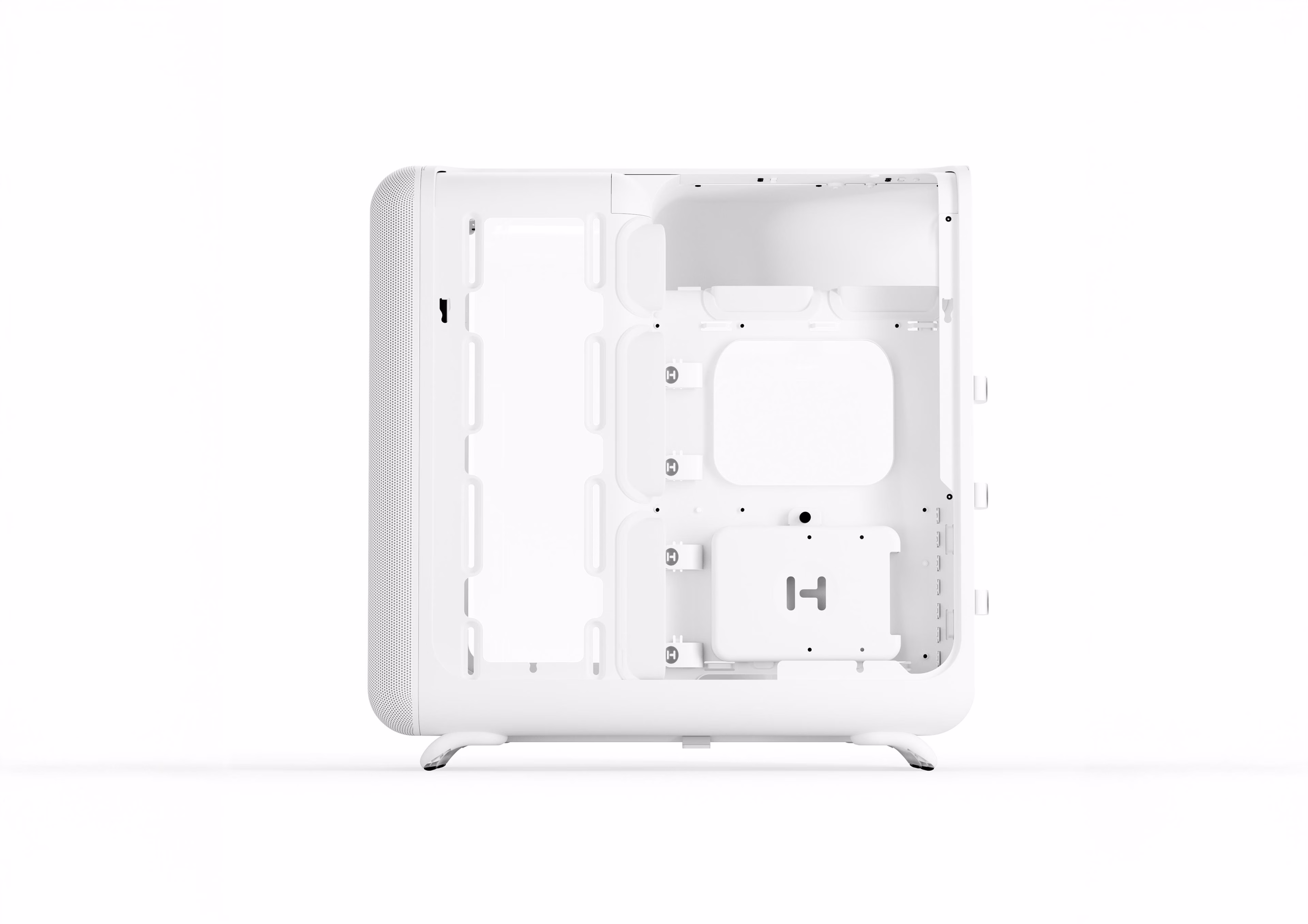Hyte X50 Mid-Tower Case, Snow White, 63L Volume, Laminated Acoustic Glass Panel, Dual 360mm Radiator Support | CS-HYTE-X50G-WW thumbnail 5