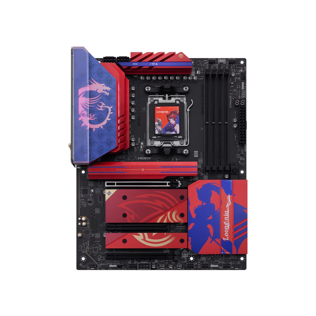 MSI B850 MLG EDTION Motherboard, ATX - Supports AMD Ryzen 9000/8000 / 7000 Processors, AM5-80A SPS VRM, DDR5 Memory Boost (8400+MT/s OC), PCIe 5.0 x16, M.2 Gen5, Wi-Fi 7, 5G LAN | 911-7E62-012 thumbnail 2