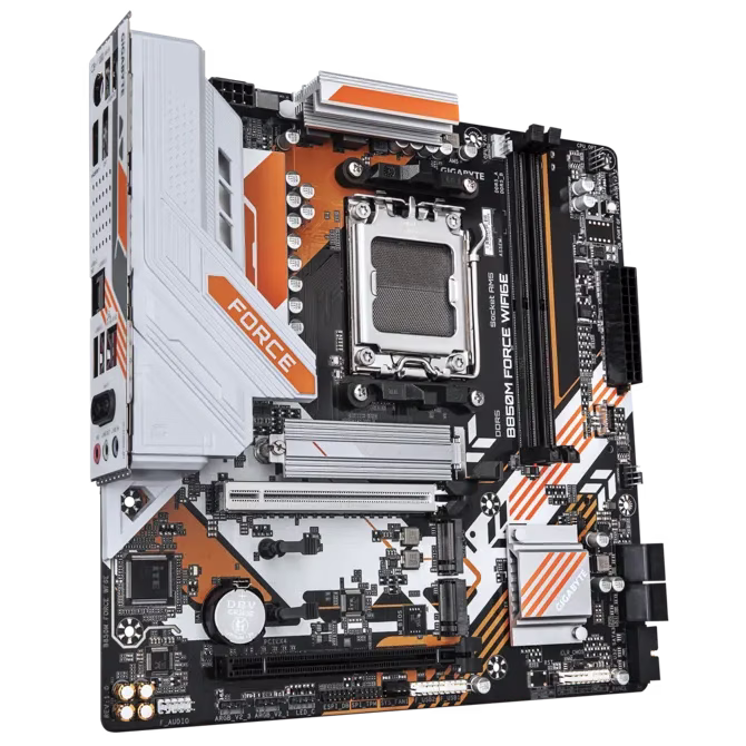 Gigabyte B850M FORCE WIFI6E Micro-ATX Motherboard, AMD AM5, PCIe 5.0 M.2, 8+2+2 Phase VRM, Support for DDR5 9600(OC), 2.5GbE LAN | B850M FORCE WIFI6E thumbnail 4