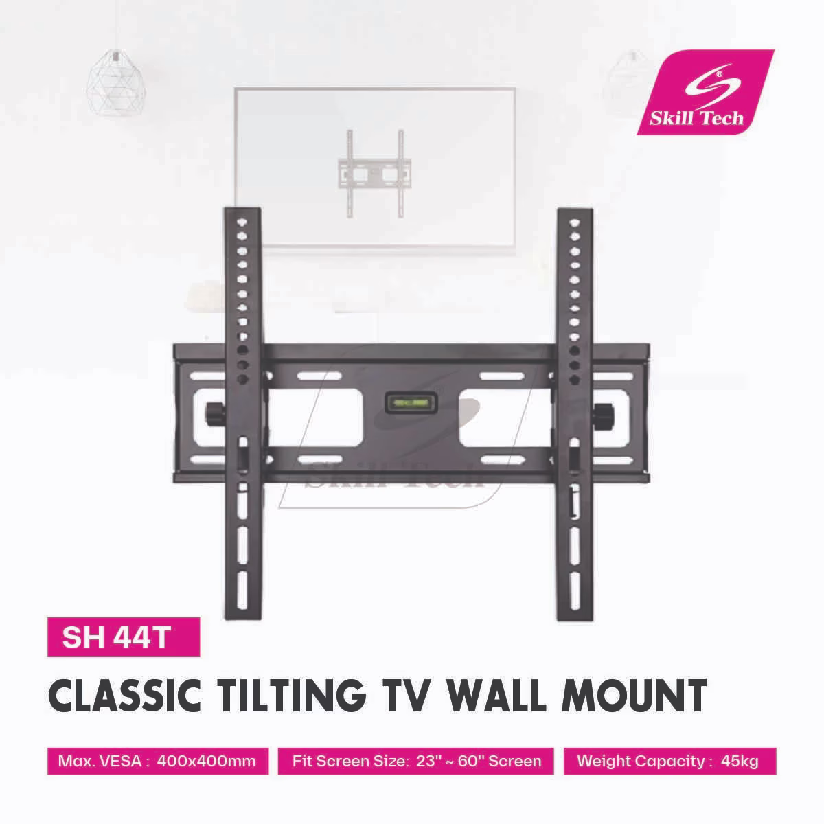 Skill Tech SH 44T Classic Tilting TV Wall Mount, Suitable For Most 23''~60'' Screen, Max VESA 400x400mm thumbnail 4