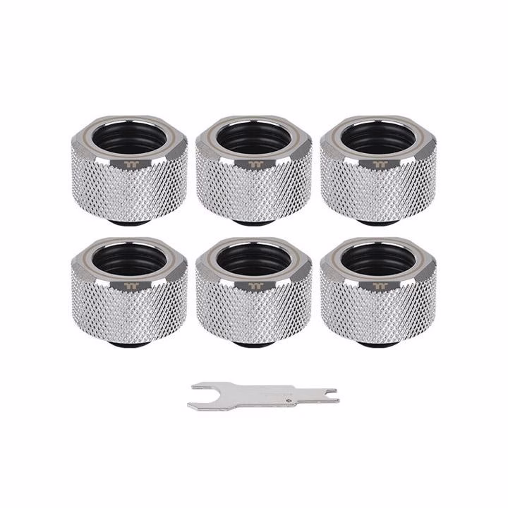 Thermaltake Pacific C-PRO G1/4 PETG Tube 16mm OD Compression – Chrome (6-Pack Fittings) | CL-W213-CU00SL-B – Buy Online