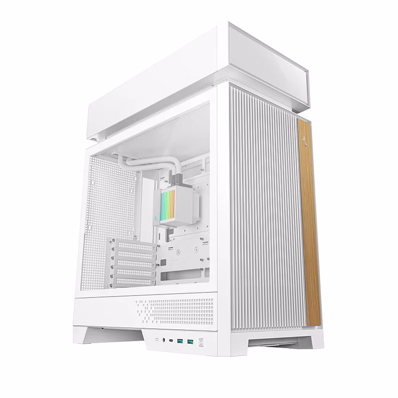 DeepCool CL6600 White ATX PC Case, HyperSplit Dual-Chamber Design, Pre-Installed 360mm ARGB AIO Liquid Cooler, Dual Bottom ARGB Fans, Supports Back-Connector Motherboard | R-CL6600-WHNNA0-G – Buy Online