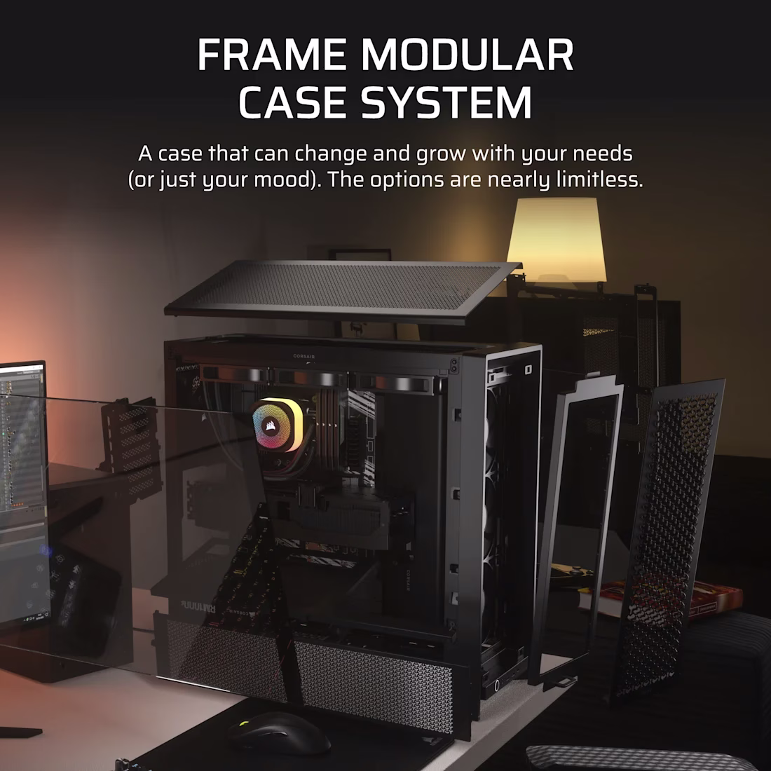 CORSAIR FRAME 4000D RS Black Mid-Tower PC Case, Reverse Connector Motherboard Support, 3x RS120 Fans, 430mm GPU Space | CC-9011312-WW thumbnail 4