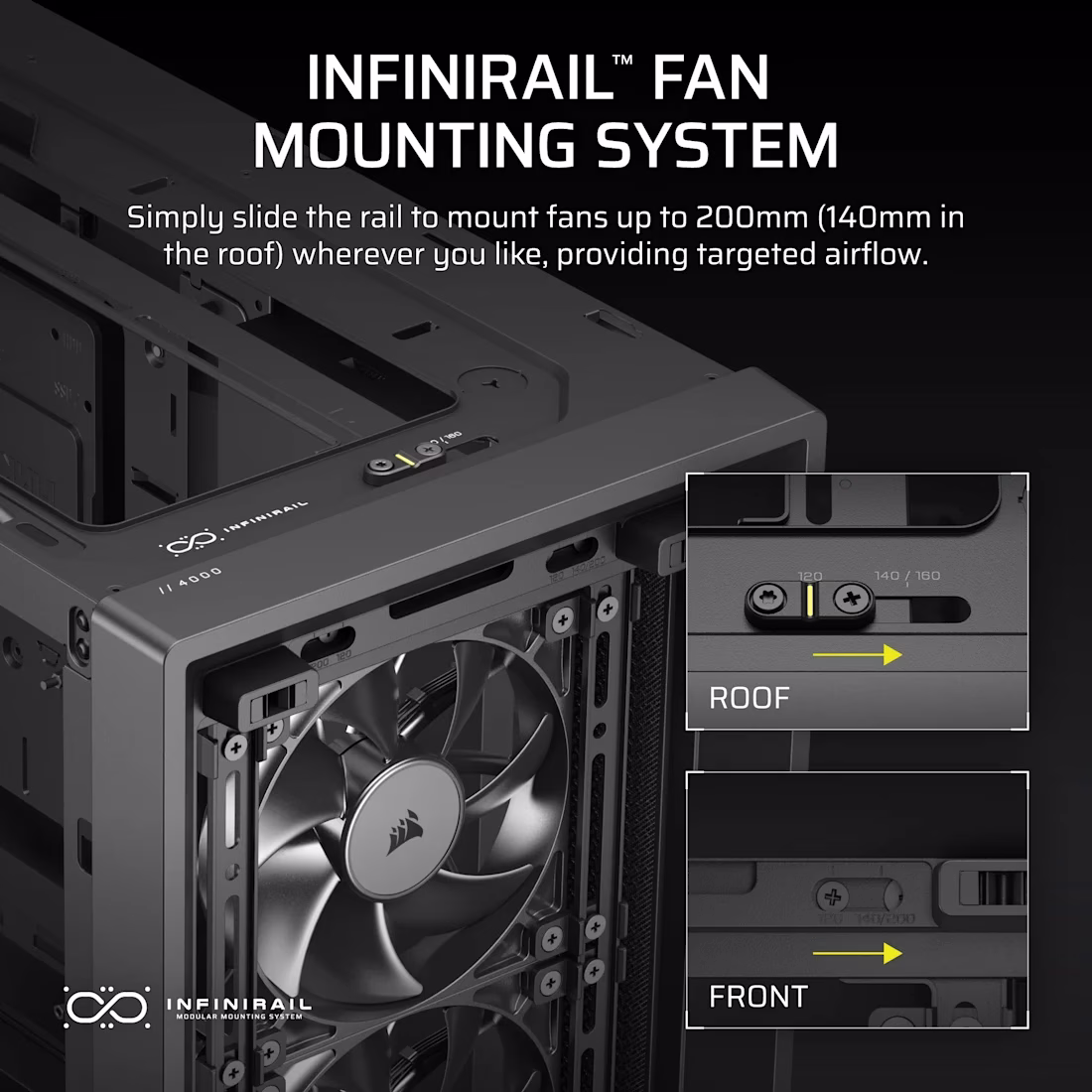 CORSAIR FRAME 4000D RS Black Mid-Tower PC Case, Reverse Connector Motherboard Support, 3x RS120 Fans, 430mm GPU Space | CC-9011312-WW thumbnail 6