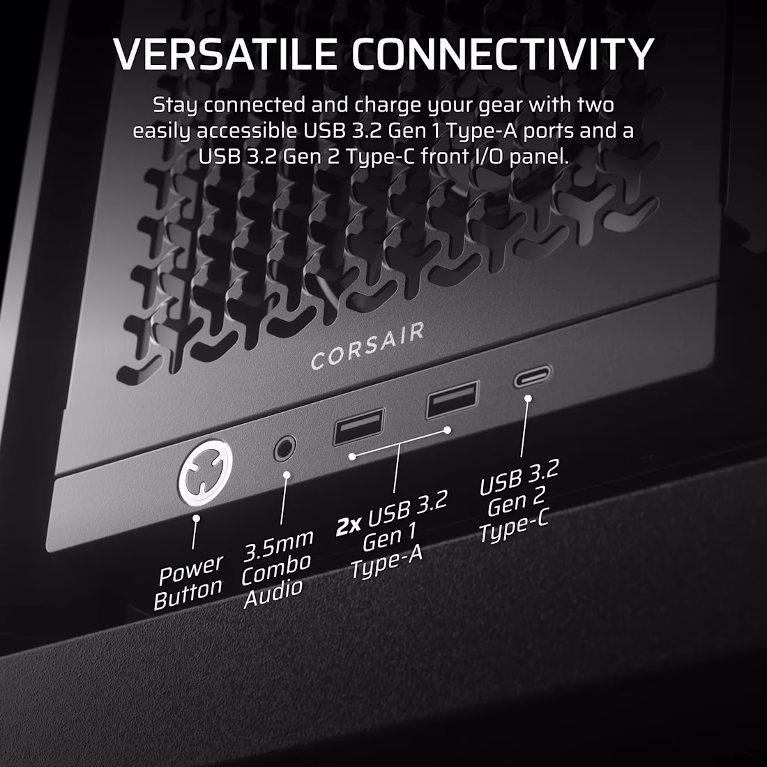 CORSAIR FRAME 4000D RS Black Mid-Tower PC Case, Reverse Connector Motherboard Support, 3x RS120 Fans, 430mm GPU Space | CC-9011312-WW thumbnail 8