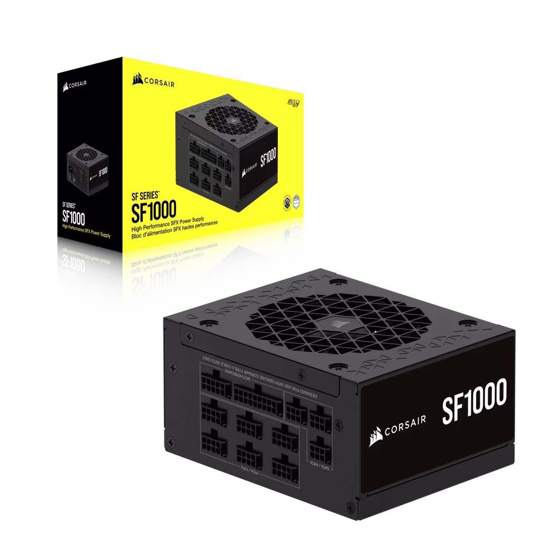 CORSAIR SF1000 80 PLUS Platinum SFX Power Supply, 1000W Fully Modular, ATX 3.1 & PCIe 5.1 Ready, Type-5 Cables, Black | CP-9020257-UK image
