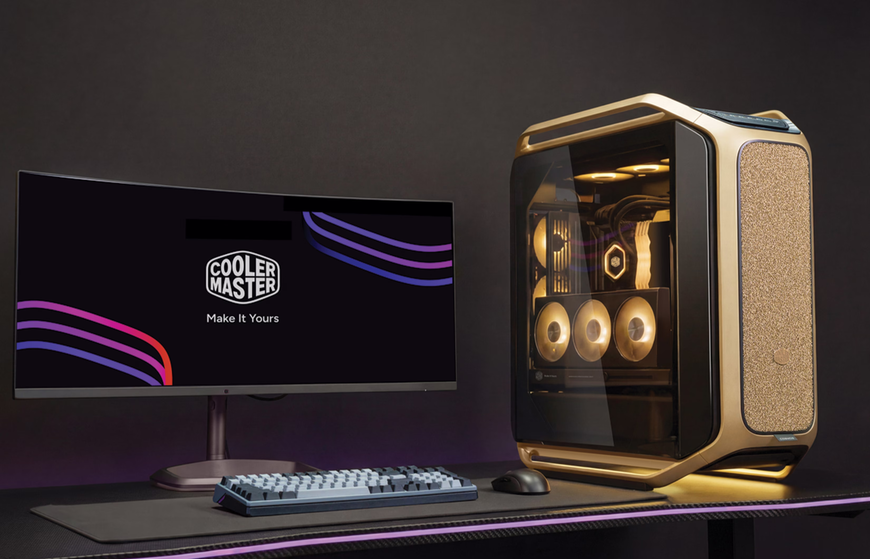 Cooler Master COSMOS ALPHA Gold Limited Edition PC Case, Full Tower, 24K Gold-Plated Logo, Modular FreeForm 2.0, Gold | C700-GGNN-S00 thumbnail 5
