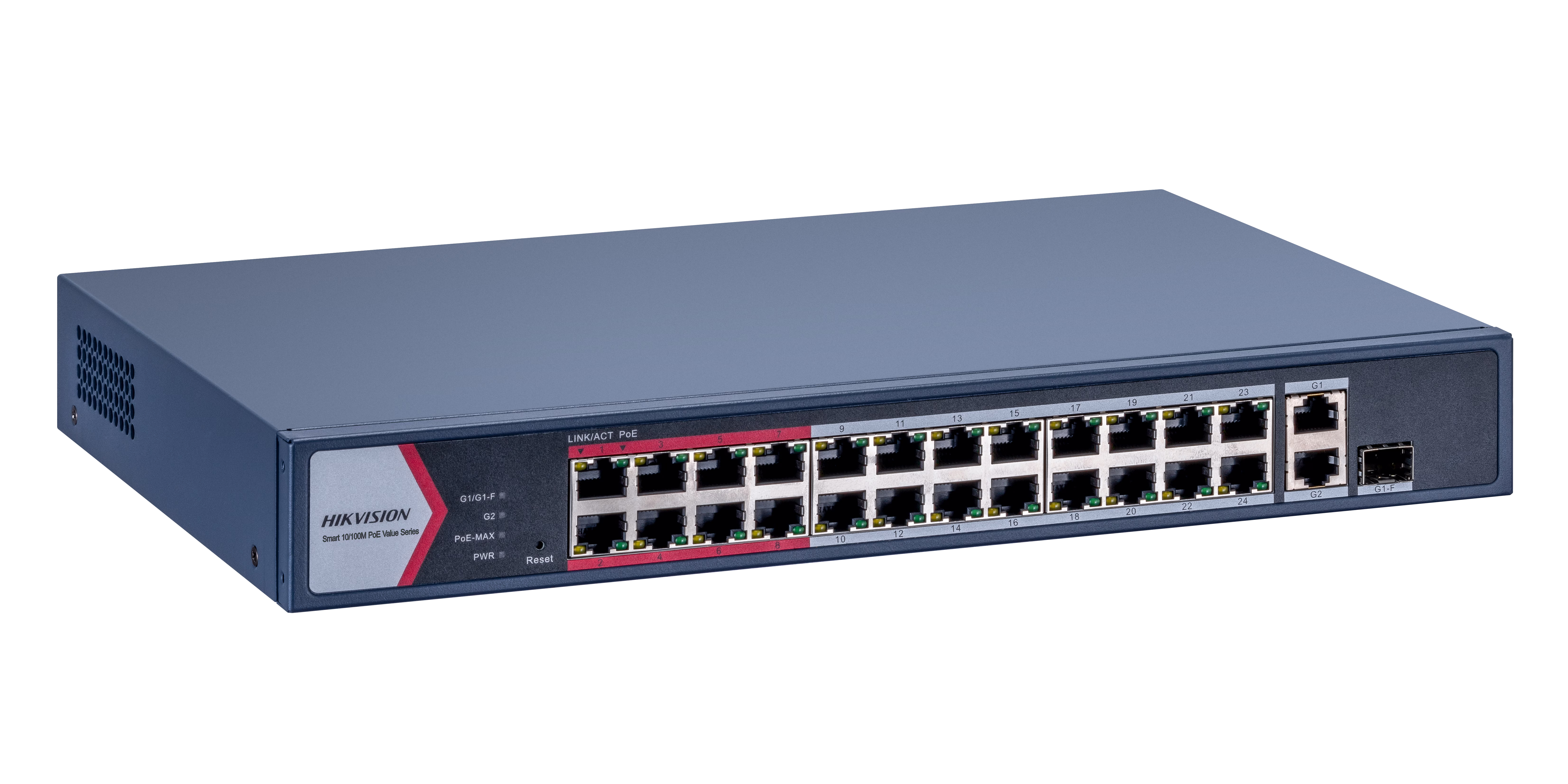Hikvision DS-3E1326P-EI/M 24-Port Smart PoE Switch, 230W Budget, 300m Long Range PoE, Gigabit Uplinks, PoE Watchdog & VLAN Support – Buy Online