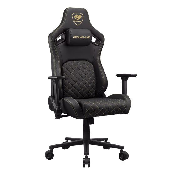 Cougar Defensor Gold Gaming Chair, Hyper-Dura Leatherette, 4D Folding Armrests, Backrest Pocket, Piston Lift Height Adjustment | 3MDFLGLB.0001 thumbnail 5