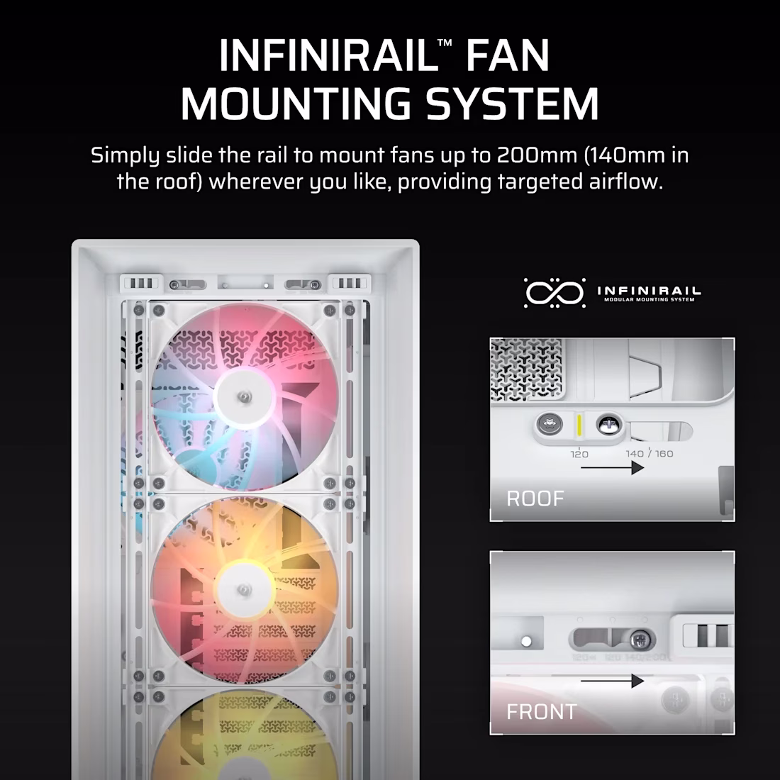 CORSAIR FRAME 5000D RS ARGB White Mid-Tower Case, High-Airflow Design, 4x RS140 Fans, Triple 420mm Radiator Support, White | CC-9011310-WW thumbnail 3