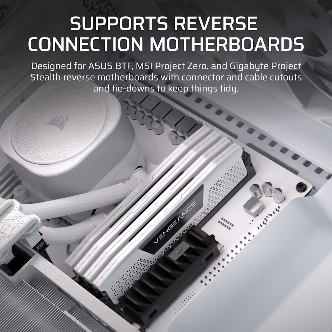 CORSAIR FRAME 5000D RS ARGB White Mid-Tower Case, High-Airflow Design, 4x RS140 Fans, Triple 420mm Radiator Support, White | CC-9011310-WW thumbnail 4