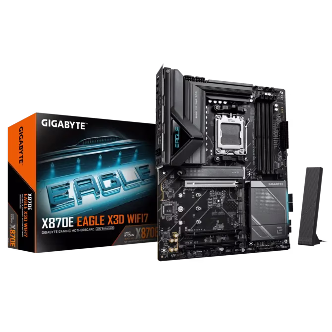 GIGABYTE X870E EAGLE X3D WIFI7 Motherboard, AMD AM5, X3D Turbo Mode 2.0, 5GbE LAN, Wi-Fi 7, & DDR5, 9000 OC | X870E EAGLE X WF7 – Buy Online