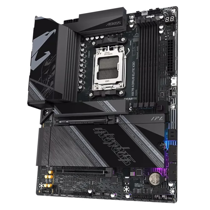 GIGABYTE X870 AORUS ELITE X3D Motherboard, AMD AM5, X3D Turbo Mode 2.0, 5GbE LAN, Wi-Fi 7, & DDR5-8800 OC | X870 A ELITE X thumbnail 4
