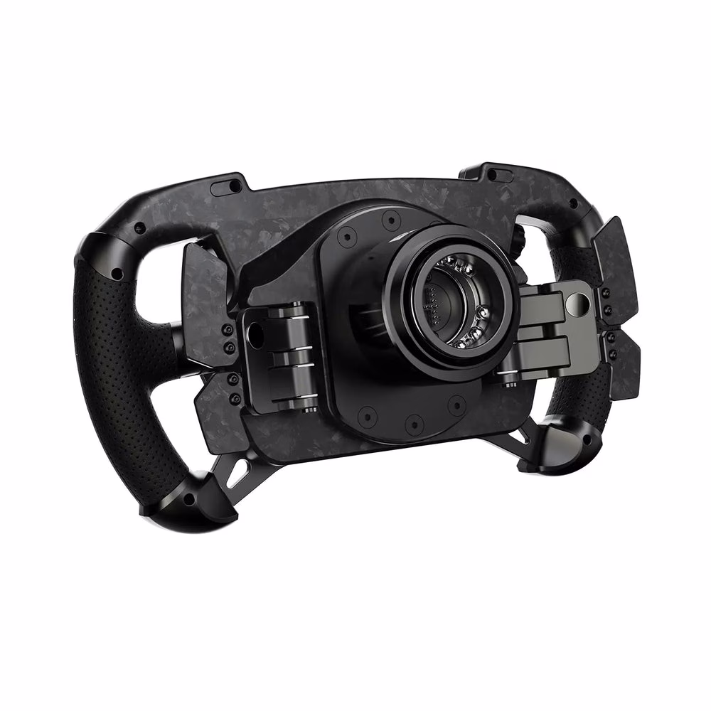 MOZA RS056 GS V2P GT Wheel, 300mm Forged Carbon Fiber, Perforated Microfiber Leather, Dual-Clutch Hall Sensor Paddles thumbnail 4