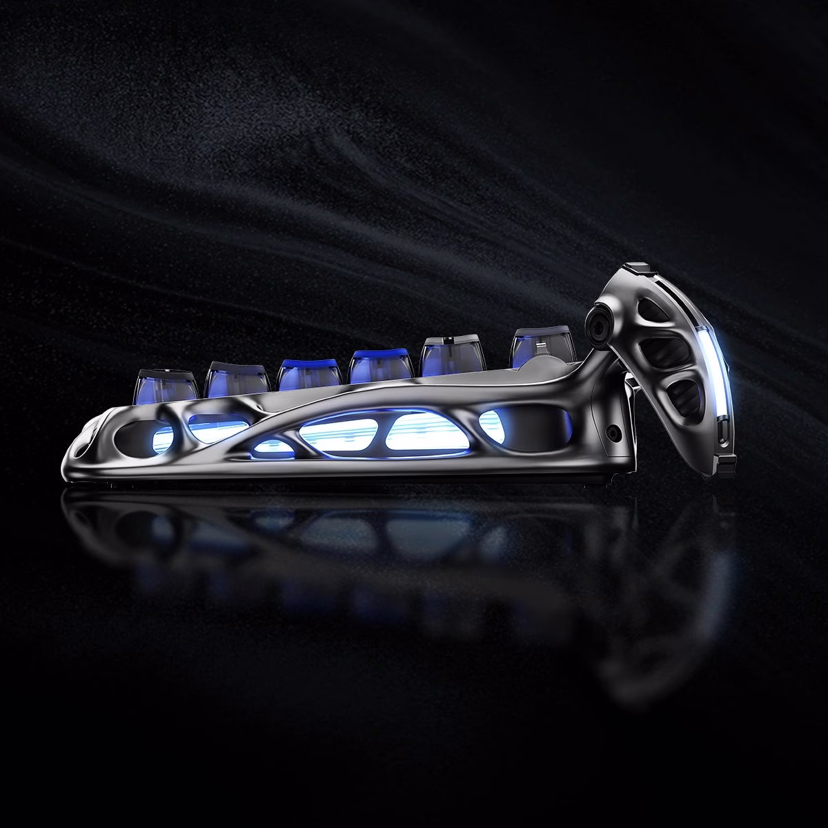 GravaStar Mercury K1 Pro Wireless Gaming Keyboard, 75% Layout, Interstellar Silver, RGB, 79 Keys + Knob, Kailh Linear Switches, 8000mAh Battery| GS K1_PRO_S_CGRY thumbnail 6