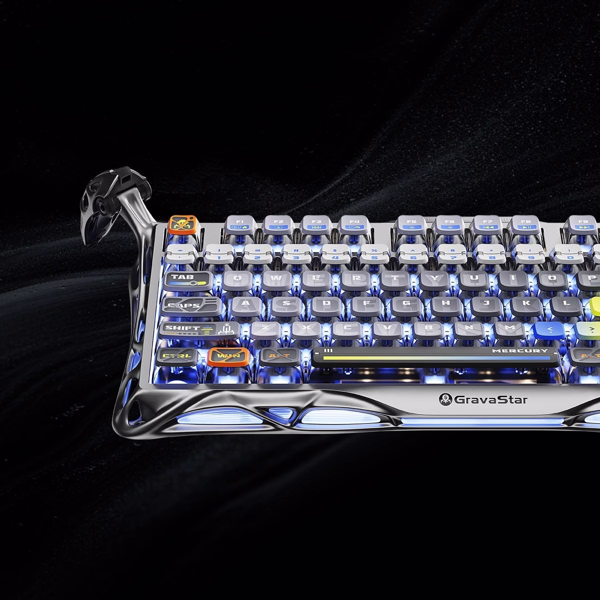 GravaStar Mercury K1 Pro Wireless Gaming Keyboard, 75% Layout, Interstellar Silver, RGB, 79 Keys + Knob, Kailh Linear Switches, 8000mAh Battery| GS K1_PRO_S_CGRY thumbnail 5