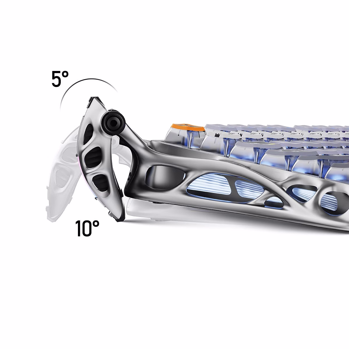 GravaStar Mercury K1 Pro Wireless Gaming Keyboard, 75% Layout, Interstellar Silver, RGB, 79 Keys + Knob, Kailh Linear Switches, 8000mAh Battery| GS K1_PRO_S_CGRY thumbnail 3