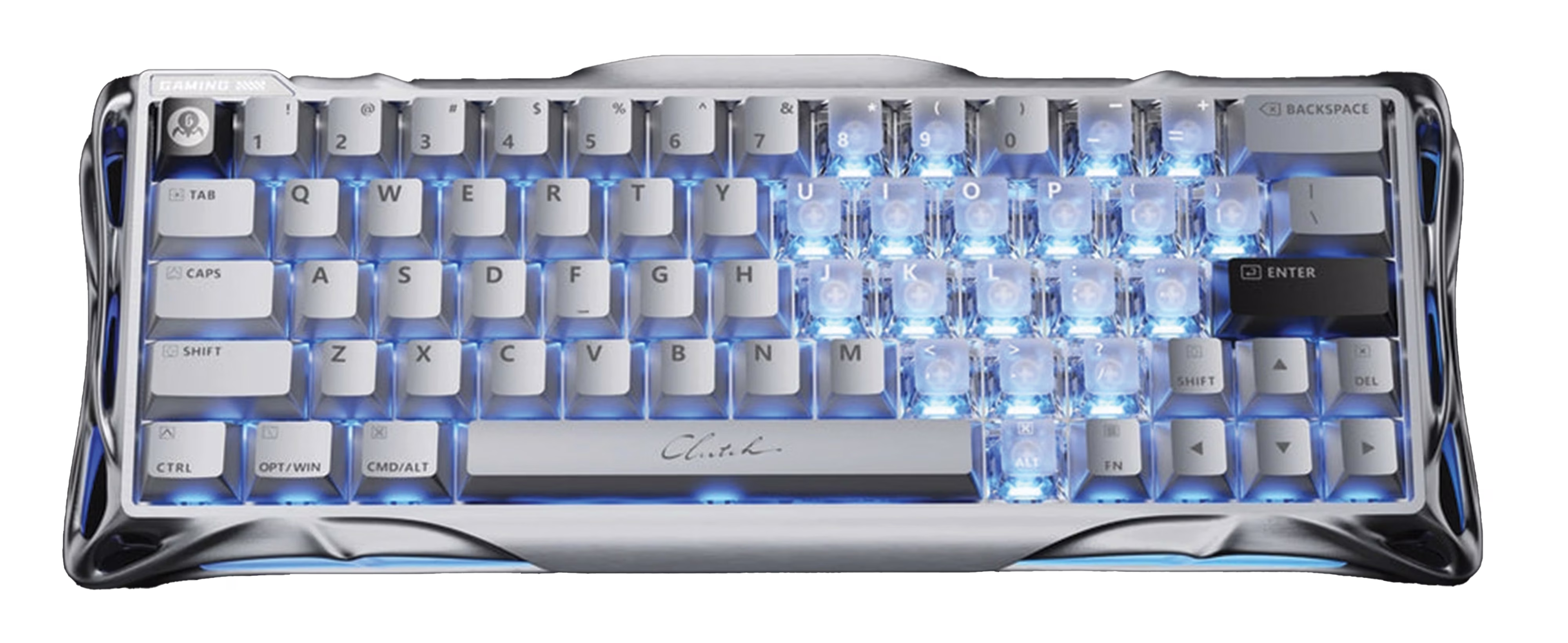 GravaStar Mercury X Magnesium Alloy Wireless Gaming Mouse & V60 Pro Silver Gaming Set, Magnesium Alloy 8K Wireless Mouse & 60% Hall Effect Magnetic Switch Keyboard, Silver thumbnail 3