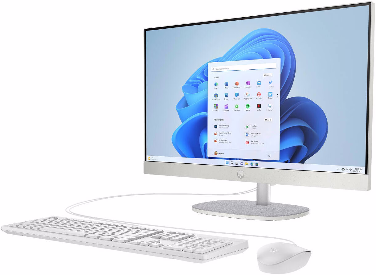 HP All-in-One 24-cr0342nh, Intel Core i5-1334U,13TH GEN, 23.8" FHD Touch Screen, 8GB RAM, 512GB SSD, Wired Keyboard & Mouse, DOS, White | BY1X5EA#BH5 thumbnail 3